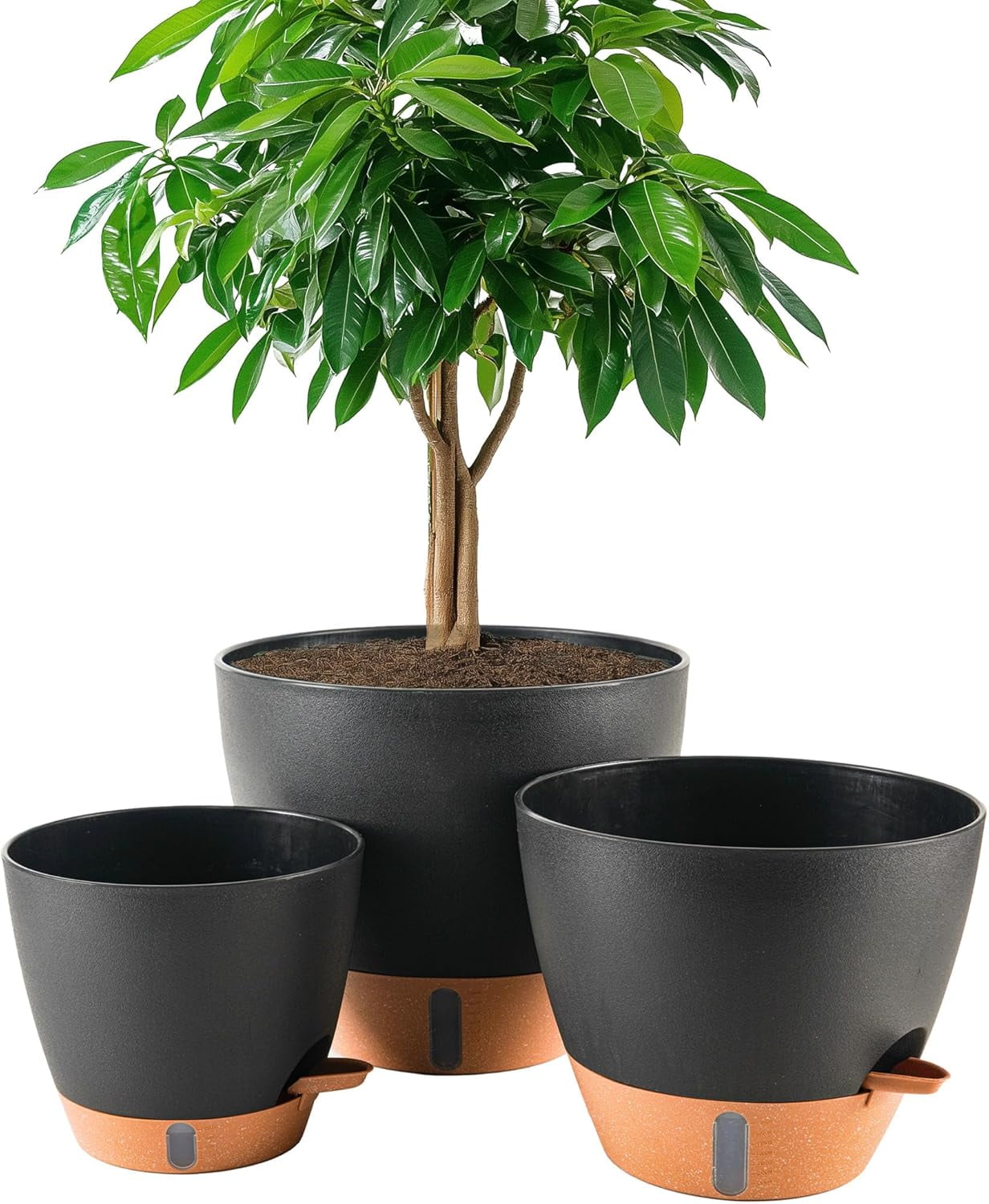 Self watering flower pot, suitable for indoor/outdoor plants with drainage holes and modern decorative flower pots. Different colors and specifications to choose from