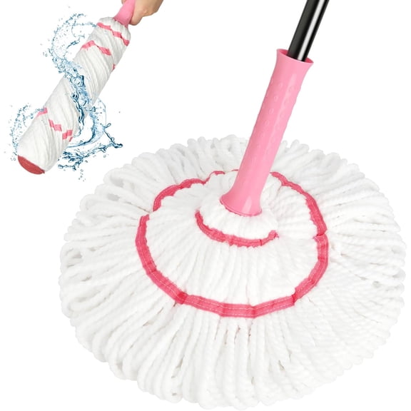 Self-wringing rotating mop for floor cleaning, 57-inch long handle heavy-duty microfiber mop, suitable for ceramic tiles, hardwood floors, kitchens, bathrooms, patios, garages, commercial and househo