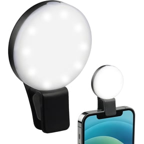 Selfie Clip On Ring Light 3-Level Brightness Selfie Light with Clip 4 Modes Portable Phone Light for iPhone Tablet Laptop Webcast Make Up Live Streaming 25.5 Grams (black)