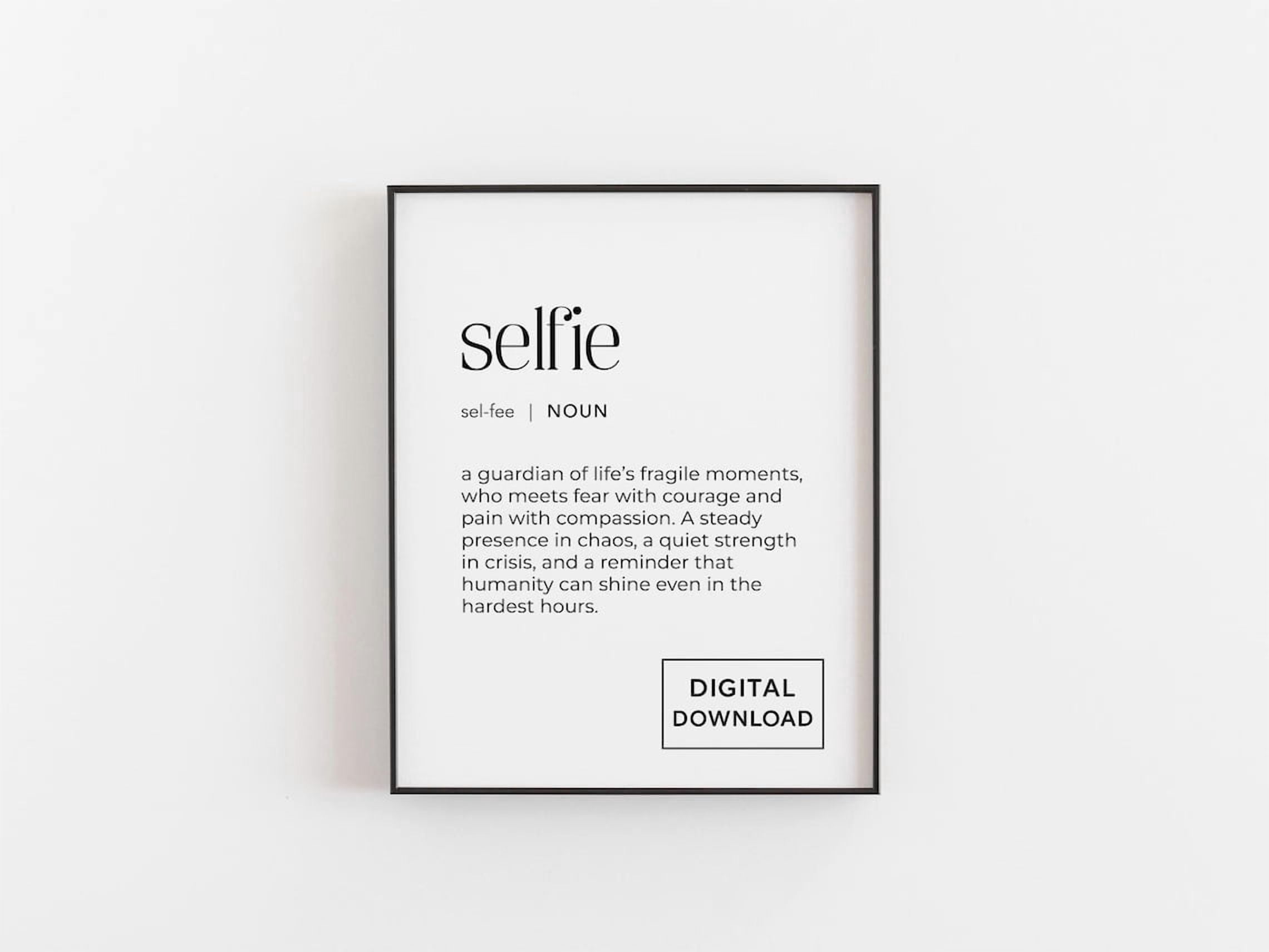 Selfie Definition Poster, Minimalist Typography, Modern Teenager Ideas ...