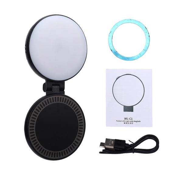 Selfie Light Magnetic Selfie Light 36 LED Ring Light with 180 Flip Adjustable Stand 3 Color Temperatures 3000K-6500K Dimmable Portable Phone Light for Live Streaming Video Photography Makeup