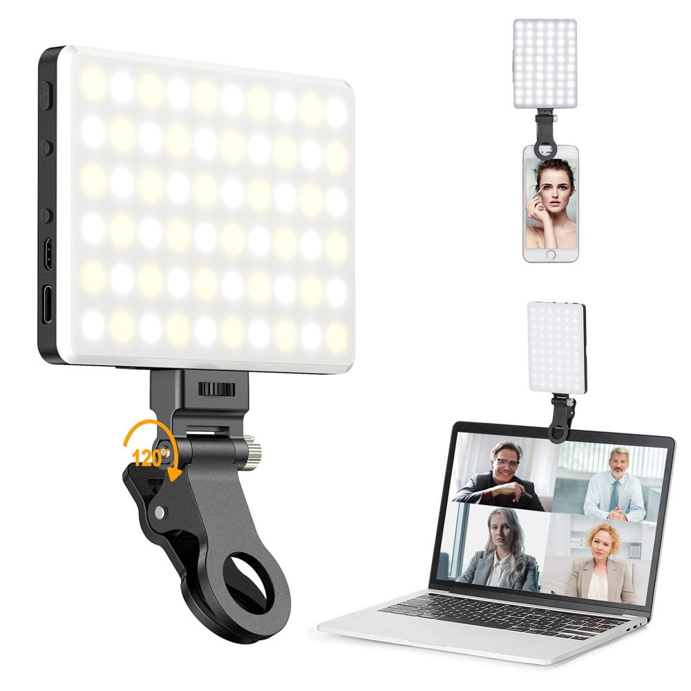 Selfie Light for Phone,60 LED Phone Light with Front & Back Clip and