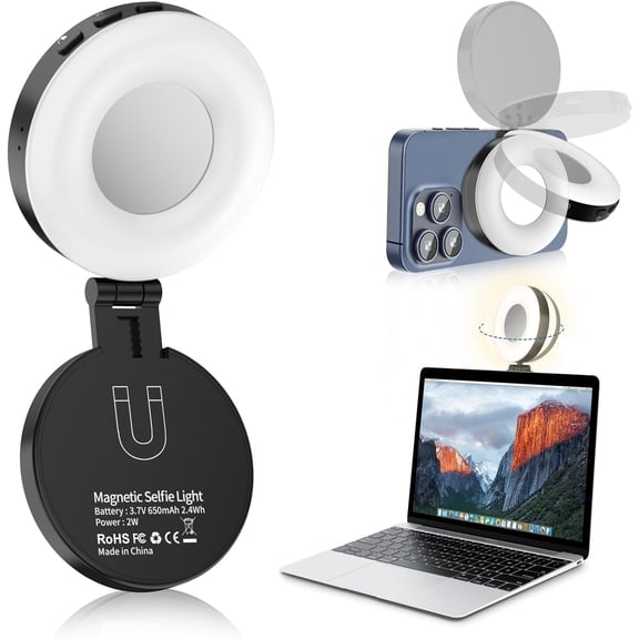 Selfie Light, Light for iPhone, Portable Phone Ring Video Recording, Adjusted 4 Modes, Rechargeable Fill Selfies, Photography, Makeup, Vlogs, TikTok, Video
