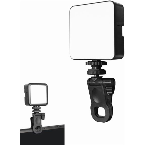 Selfie Light w/ 3 Cold Shoe Mounts, Dimmable Video Conference/Vlogging/Photography/Video Recoarding/Live Streaming, Clip On Lighting Kit for Phone/Tablet/Laptop/Camera
