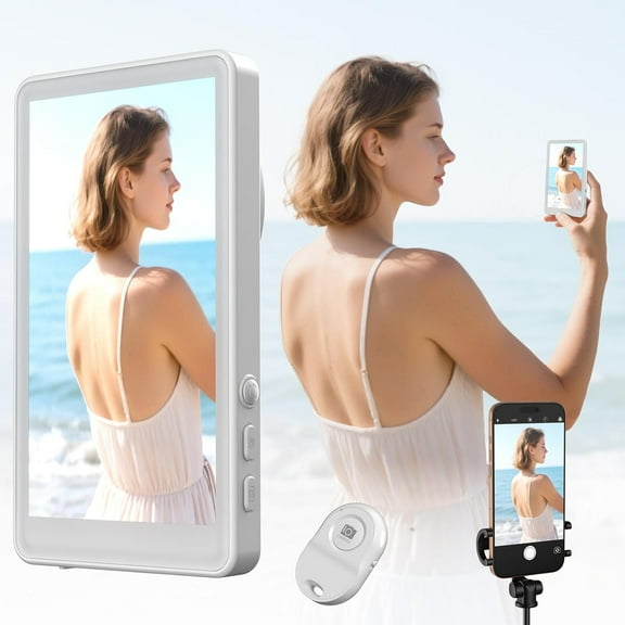 Selfie Monitor Screen for Phone - Portable Phone Monitor Screen with Magnetic Connection and Remote Control, Low Latency Rear Camera for Selfie Vlog Live Stream,Compatible with IOS & Android