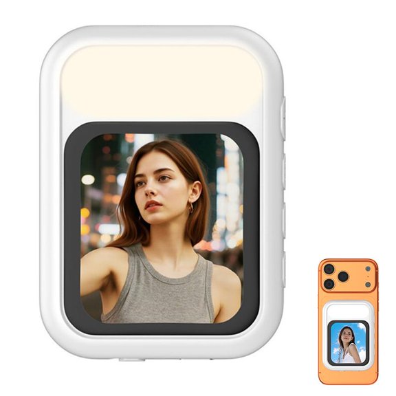 Selfie Monitor Screen for Phone, HD Magnetic Selfie Monitor Screen with Light for Vlog, Vlogging, Photo & Video, Wired/Wireless Instant Connection