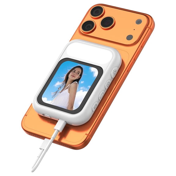 Selfie Monitor Screen for Phone, HD Magnetic Selfie Monitor Screen with Light for Vlog, Vlogging, Photo & Video, Wired/Wireless Instant Connection
