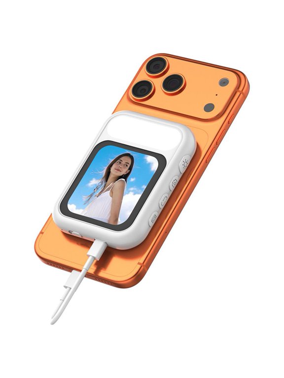 Selfie Monitor Screen for Phone, HD Magnetic Selfie Monitor Screen with Light for Vlog, Vlogging, Photo & Video, Wired/Wireless Instant Connection