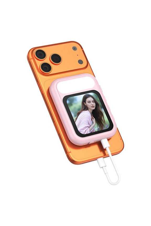 Selfie Monitor Screen for Phone, HD Magnetic Selfie Monitor Screen with Light for Vlog, Vlogging, Photo & Video, Wired/Wireless Instant Connection