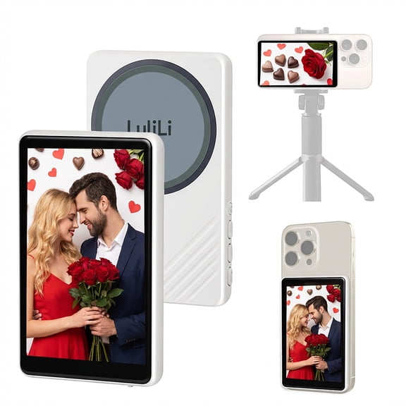 Selfie Monitor Screen iPhone, 4K Vlog Recording Back Camera Screen for iPhone & Android, 180° Rotation, 3 Levels of Brightness, Photography Lovers Gift Ideas