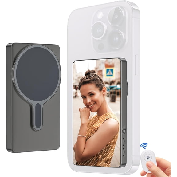 Selfie Monitor Screen iPhone,Back Camera Selfie Monitor,1080P Display can Wirelessly Connect to Mobile Phones,Rear Camera for Selfie Vlog Live Stream,Compatible with iPhone/Android