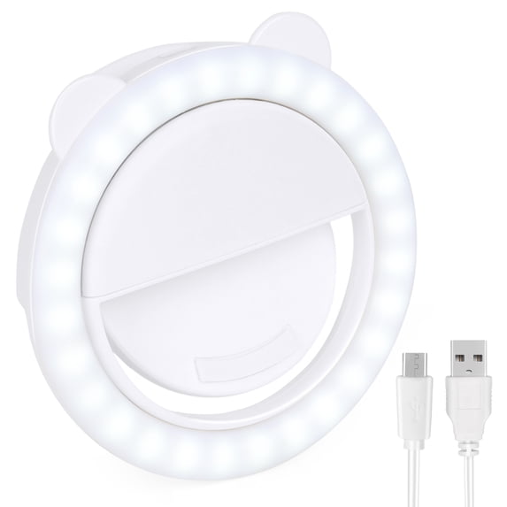 Selfie Ring Light Portable Clip-on with 36 LEDs, 3 Brightness Setting Modes