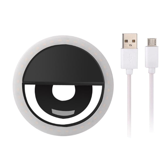 Selfie Ring Light, Rechargeable Portable Clip-on Selfie Fill Light with LED for Smart Phone Photography, Camera Video, Girl Makes up