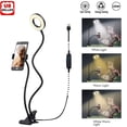 thumbnail image 1 of Selfie Ring Light with Cell Phone Holder Stand for Live Stream/Makeup, Clip Clamp on, Flexible Gooseneck Arms Dimmable Desk Light, 1 of 9