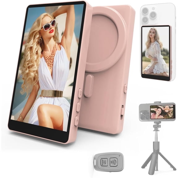 Selfie  Screen for  & Android, 4K  Vlog Screen with Remote, 180? Rotation & Screen Mirroring Content Creator Essentials for , YouTube Live Streaming ()