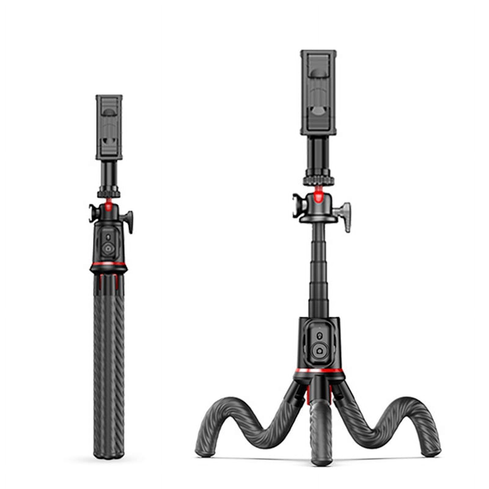 Selfie Stick Phone Tripod Stand, Extendable Flexible Octopus Tripod for Smartphone and Camera with Wireless Remote,1 x Phone Selfie Stick Tripod kit,Black