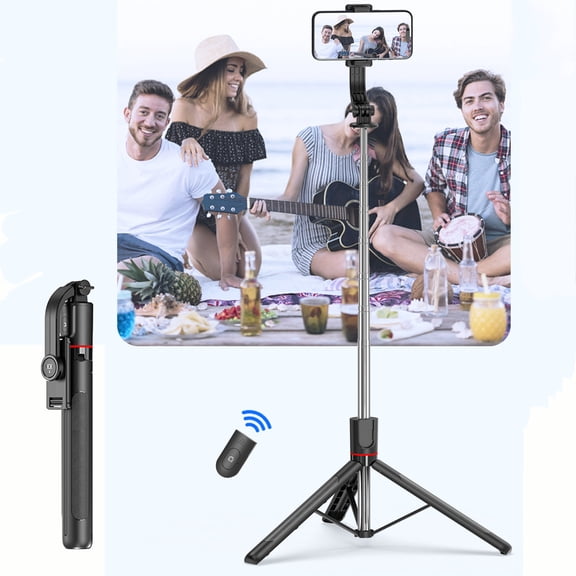 Selfie Stick Tripod 67 Inch Extendable Phone Tripod Stand with Bluetooth Remote for iPhone Android Live Streaming Vlogging