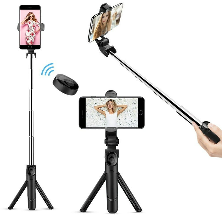 Selfie Stick Tripod, Bluetooth Selfie Stick with Wireless Remote Shutter Compatible with iPhone 11/11pro/x/8/8P/7/7P/6s/6, Samsung Galaxy S9/S8/S7/Note Black Walmart.com