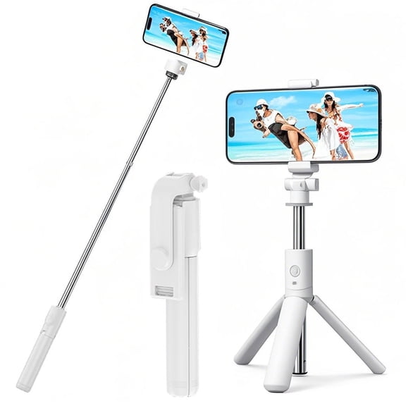 Selfie Stick Tripod for Phone, Bluetooth Remote, Extendable 25.6 Inch, Portable Phone Tripod Stand, Adjustable Smartphone Holder for Travel Video Recording Live Streaming