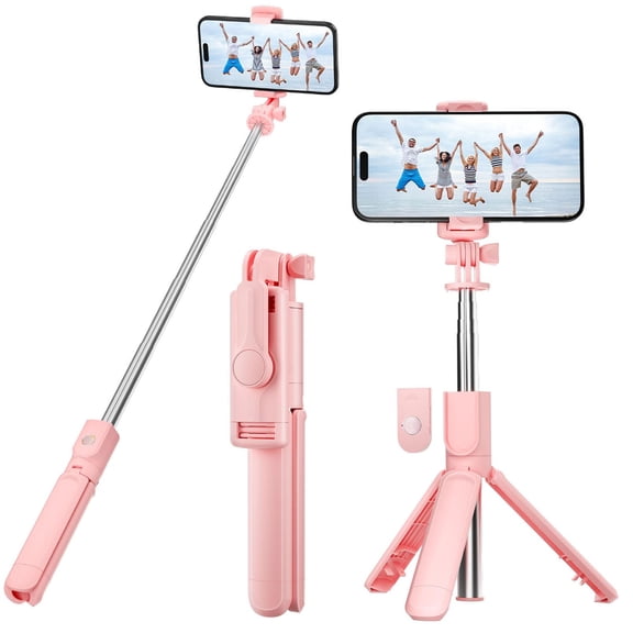 Selfie Stick Tripod for Phone, Bluetooth Remote, Extendable 25.6 Inch, Portable Phone Tripod Stand, Adjustable Smartphone Holder for Travel Video Recording Live Streaming