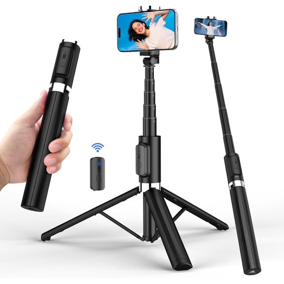Selfie Stick Tripod for , Portable Cell Phone Tripod Stand with Remote, in One Travel Tripods Selfie Stick, Compact Phone Stand Compatible with , Android, Series