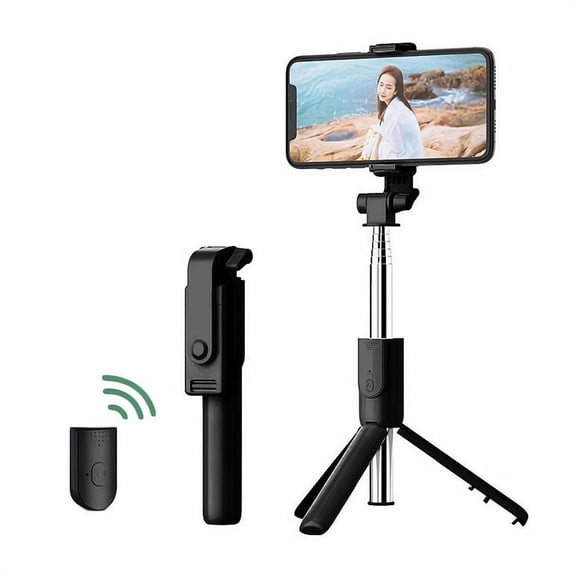 Selfie Stick Tripod with Remote – Extendable 70cm Phone Stand, 360° Rotatable Head, 2-Level Fill Light for Vlogging, Live Streaming, Group Photos, Travel