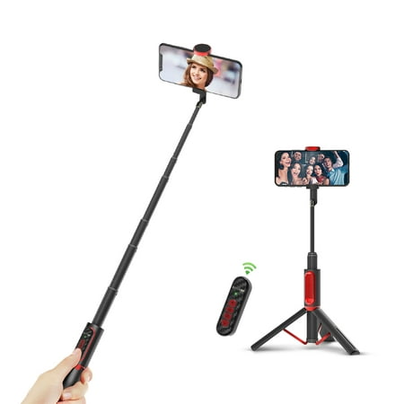 Selfie Stick Tripod, Upgraded Phone Tripod for Adjust Focus & Switch Camera Extendable Lightweight Selfie Stick bluetooth with Remote for iPhone Android Phone