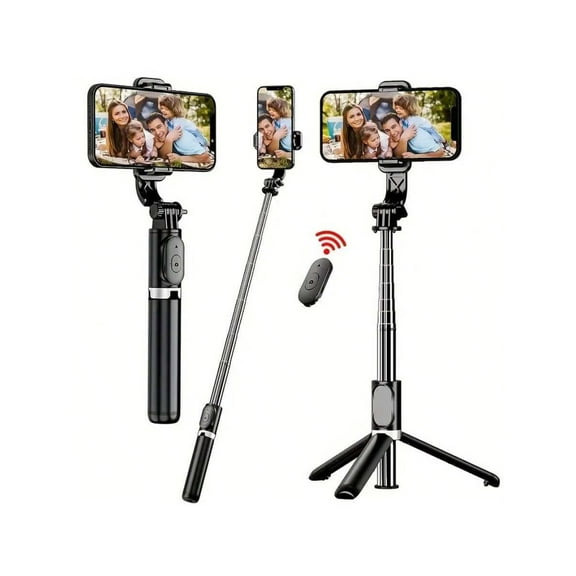 Selfie Stick Tripod with Wireless Remote, 40" Extendable Phone Stand with 360° Rotation, Portable Vlogging Equipment for iPhone and Android, Stable Recording