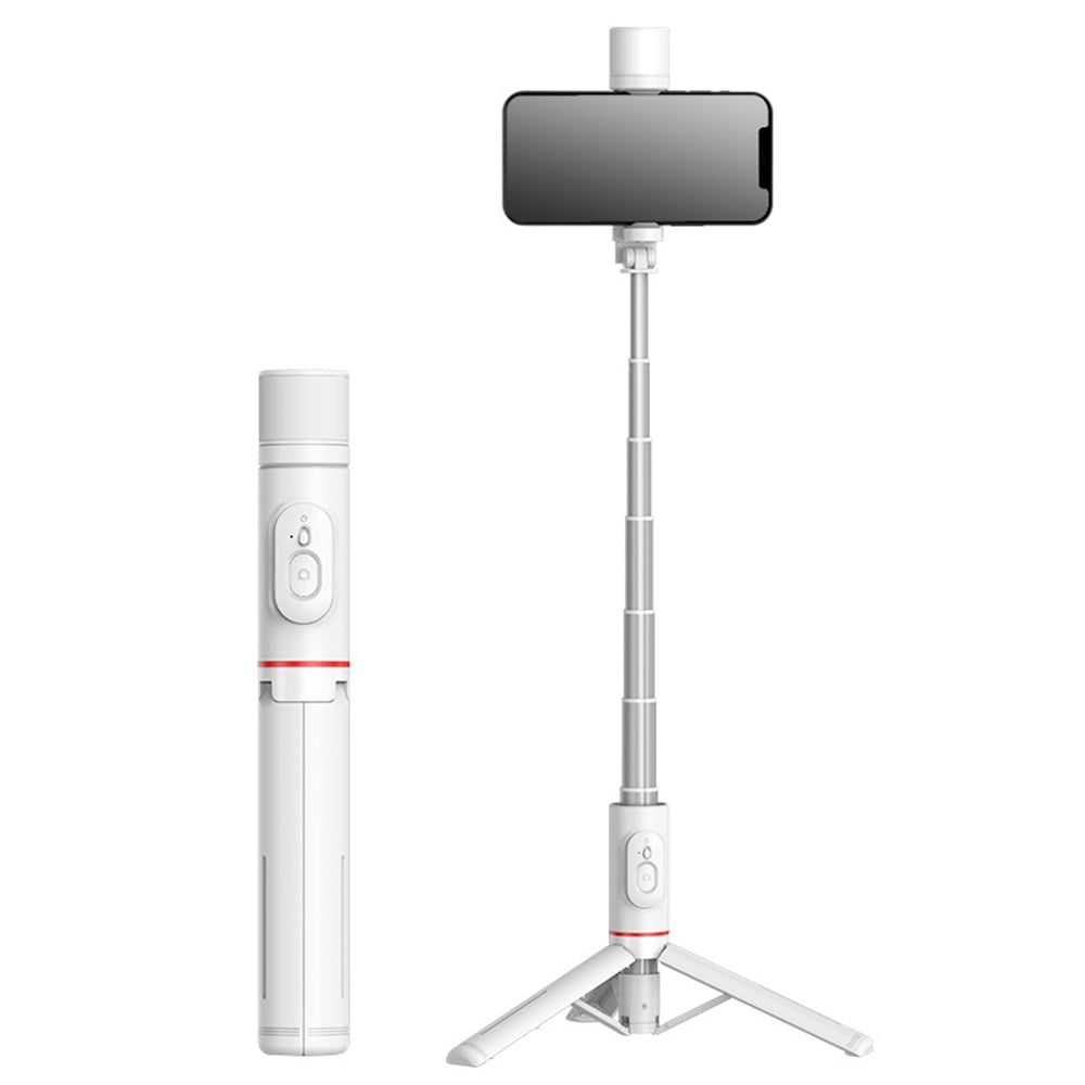 Selfie Stick Tripod with Remote Fill Light  All-in-1 Tripod for iPhone and Android Lightweight and Portable for Daily Use White