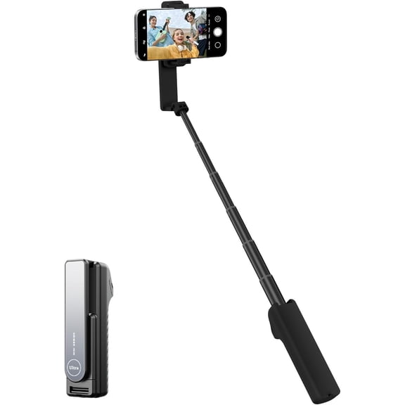 Selfie Stick with Wireless Remote  Portable Selfie Stick for iPhone & Android, Lightweight Foldable Travel Phone Holder for Cell Phone, for Photograph, Video Recording, Streaming, Black