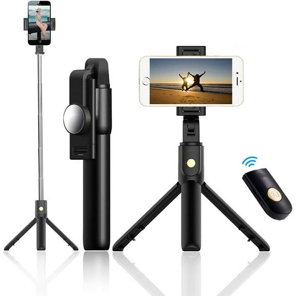 Selfie Stick Wireless for iPhone SE (2020)/SE (2022) - Built-in Tripod Remote Shutter Stand Self-Portrait Extendable Compact