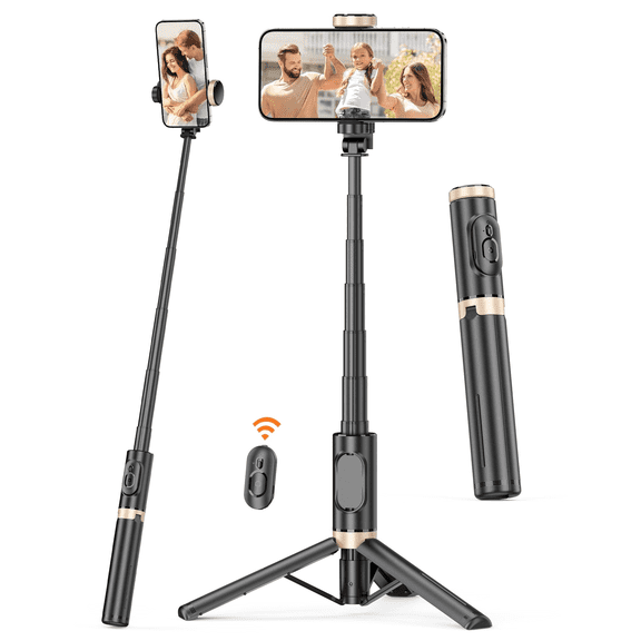 SelfieShow 28" Mini Selfie Stick, Extendable Phone Tripod Stand with Remote , Portable Travel Tripod for iPhone/Android