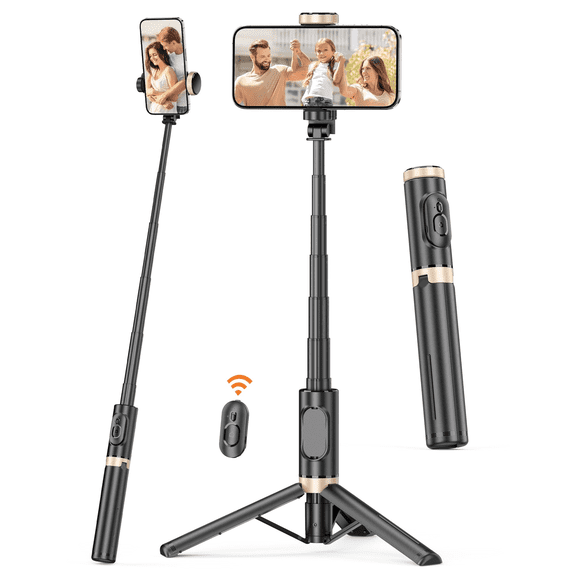 SelfieShow 28" Mini Selfie Stick, Extendable Phone Tripod Stand with Remote , Portable Travel Tripod for iPhone/Android