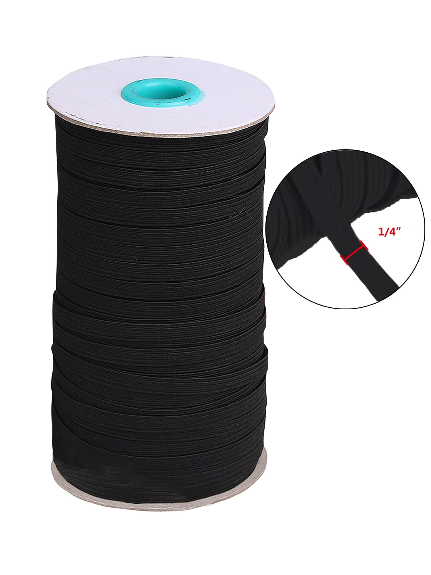 Topboutique 1mm Elastic Cord Stretchy String for Bracelets, Necklaces,  Jewelry Making, Beading, Masks; 109 Yards Black 