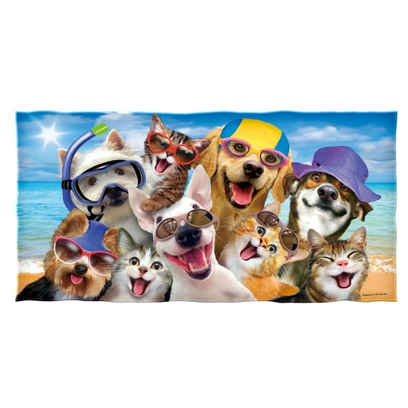 Selfiesoft Plush Cotton Beach Bath Pool Towel Dinosaurs