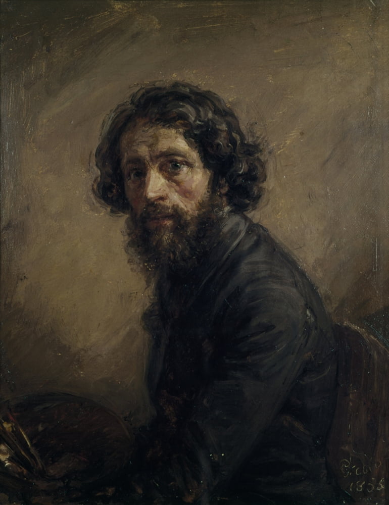 Selfportrait With Palette (Autoritratto Con Tavolozza) Canvas Art - (24 x 36)