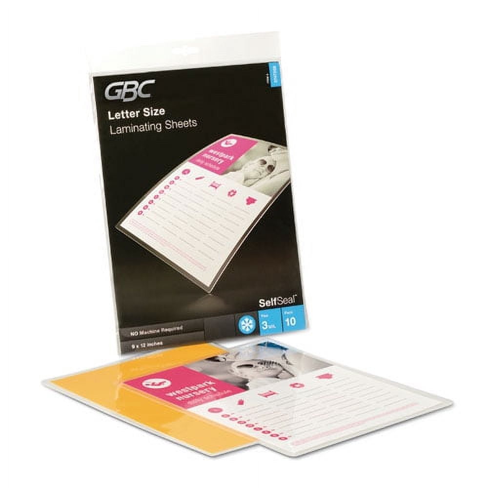 Selfseal Self-Adhesive Laminating Pouches And Single-Sided Sheets, 3 Mil, 9" X 12", Gloss Clear, 10/pack | Bundle of 2 Packs