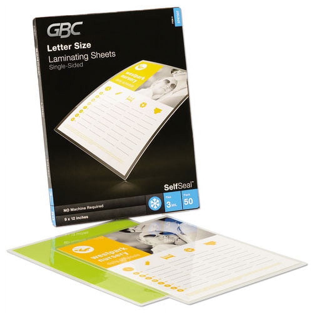 SelfSeal Self-Adhesive Laminating Pouches and Single-Sided Sheets, 3 mil, 9