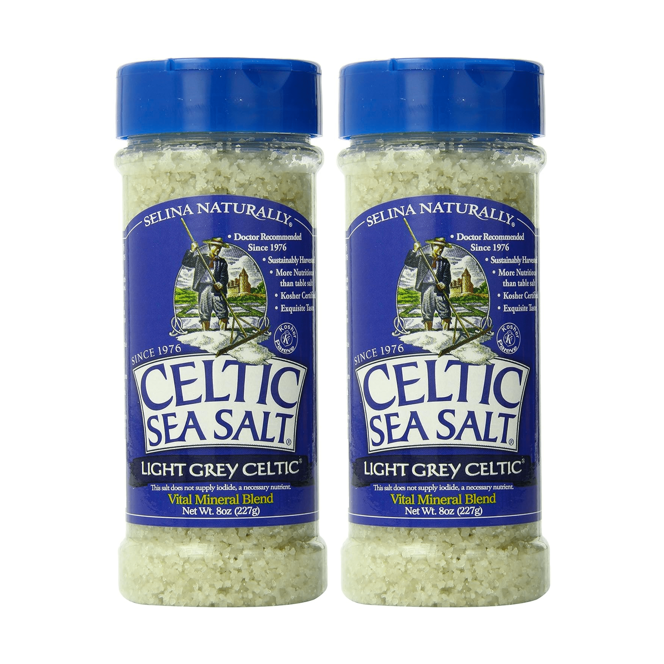 Selina Naturally Light Grey Celtic Sea Salt Shaker (8 oz., 2pack