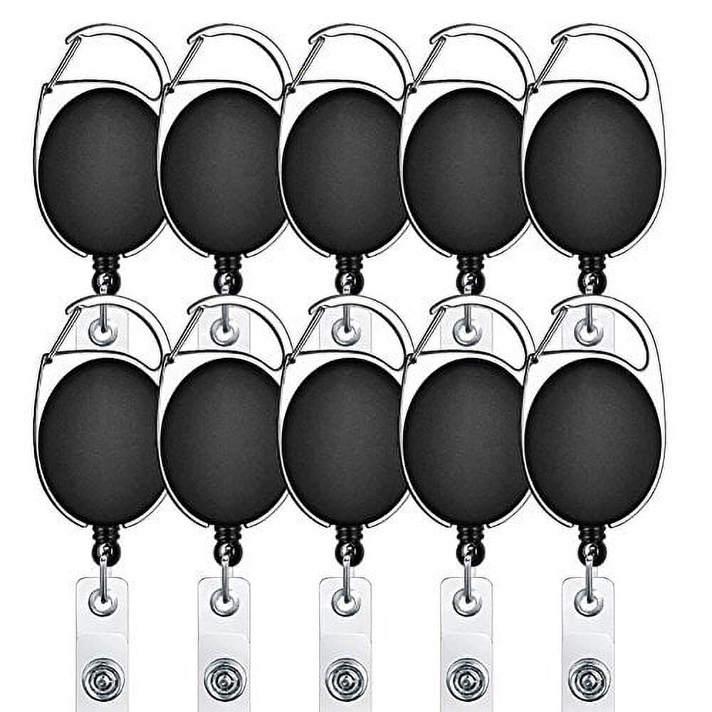 Selizo Retractable Badge ID Card Holders with Carabiner Reel Clip (6) :  : Office Products