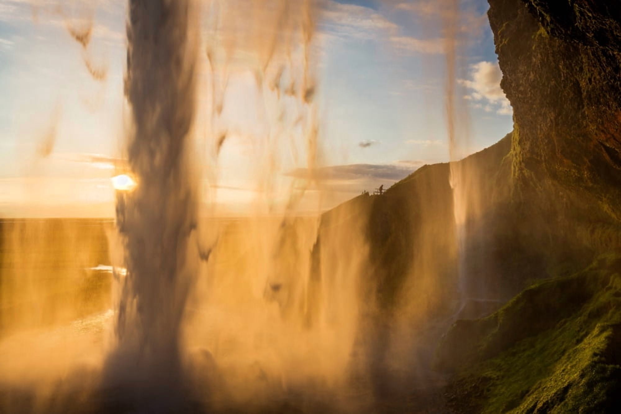 Seljalandsfoss Waterfall Iceland Canvas Art - Panoramic Images (36 x 12)