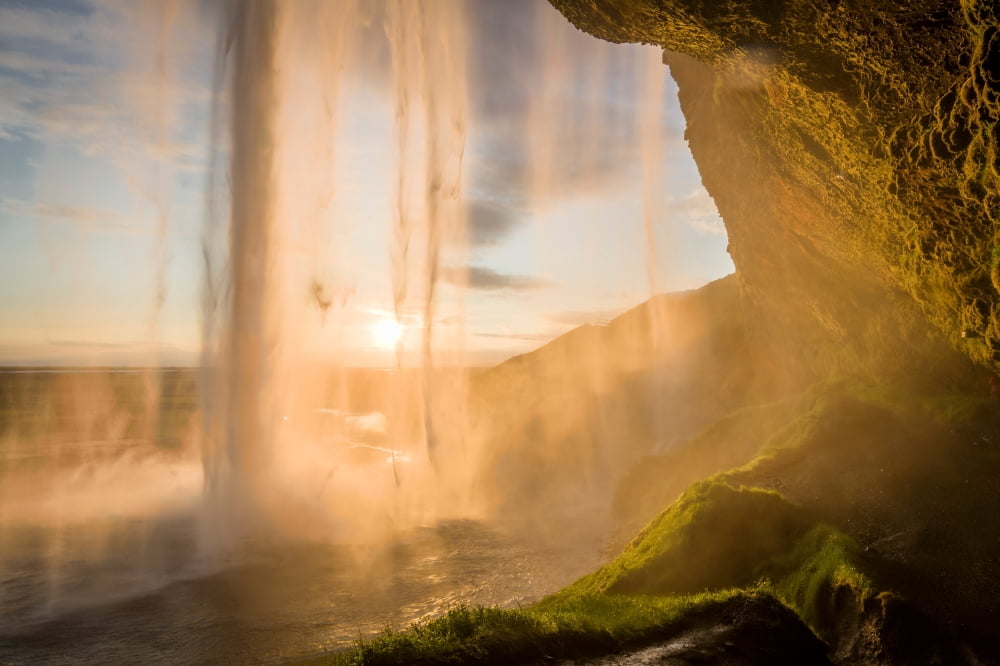 Seljalandsfoss Waterfall Iceland Canvas Art - Panoramic Images (36 x 12)