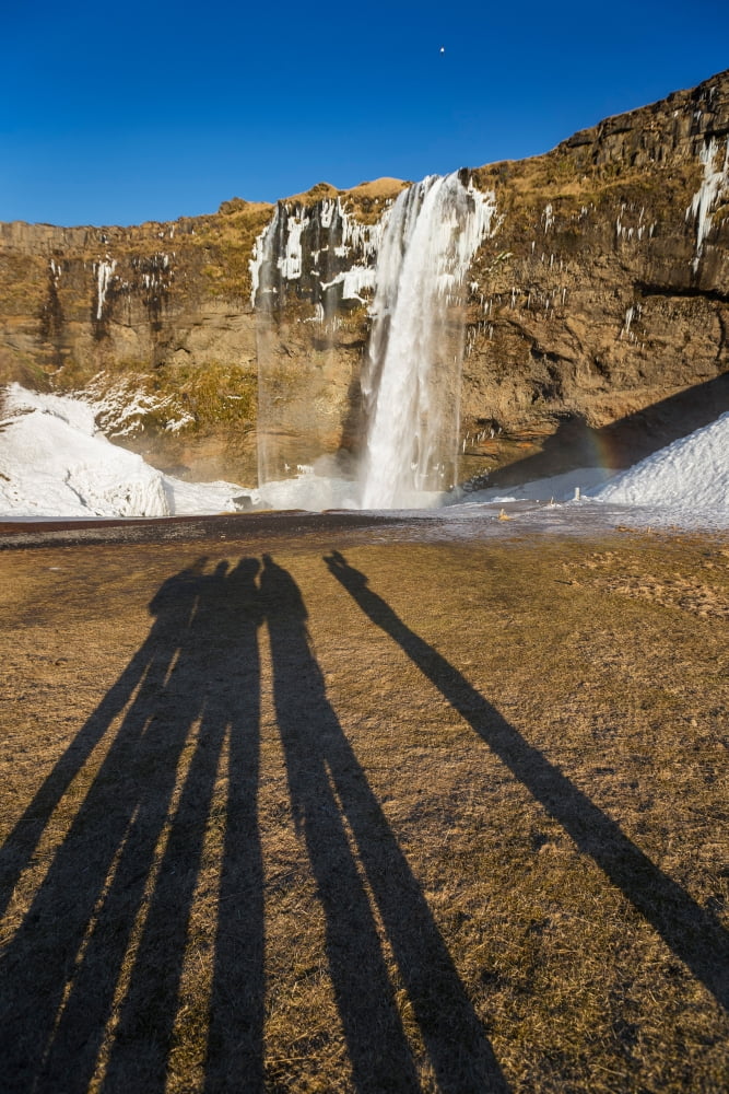Seljalandsfoss Waterfall in the Winter Iceland Canvas Art - Panoramic Images (36 x 12)