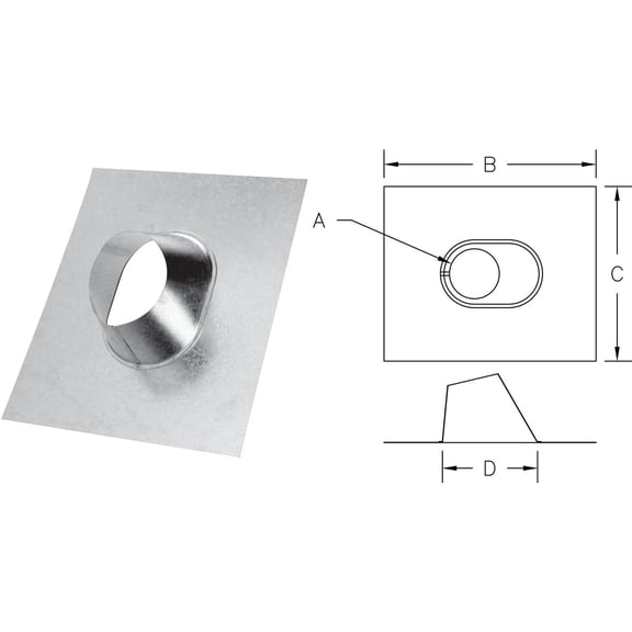 Selkirk 3 in. Dia. Galvanized Steel Adjustable Roof Flashing