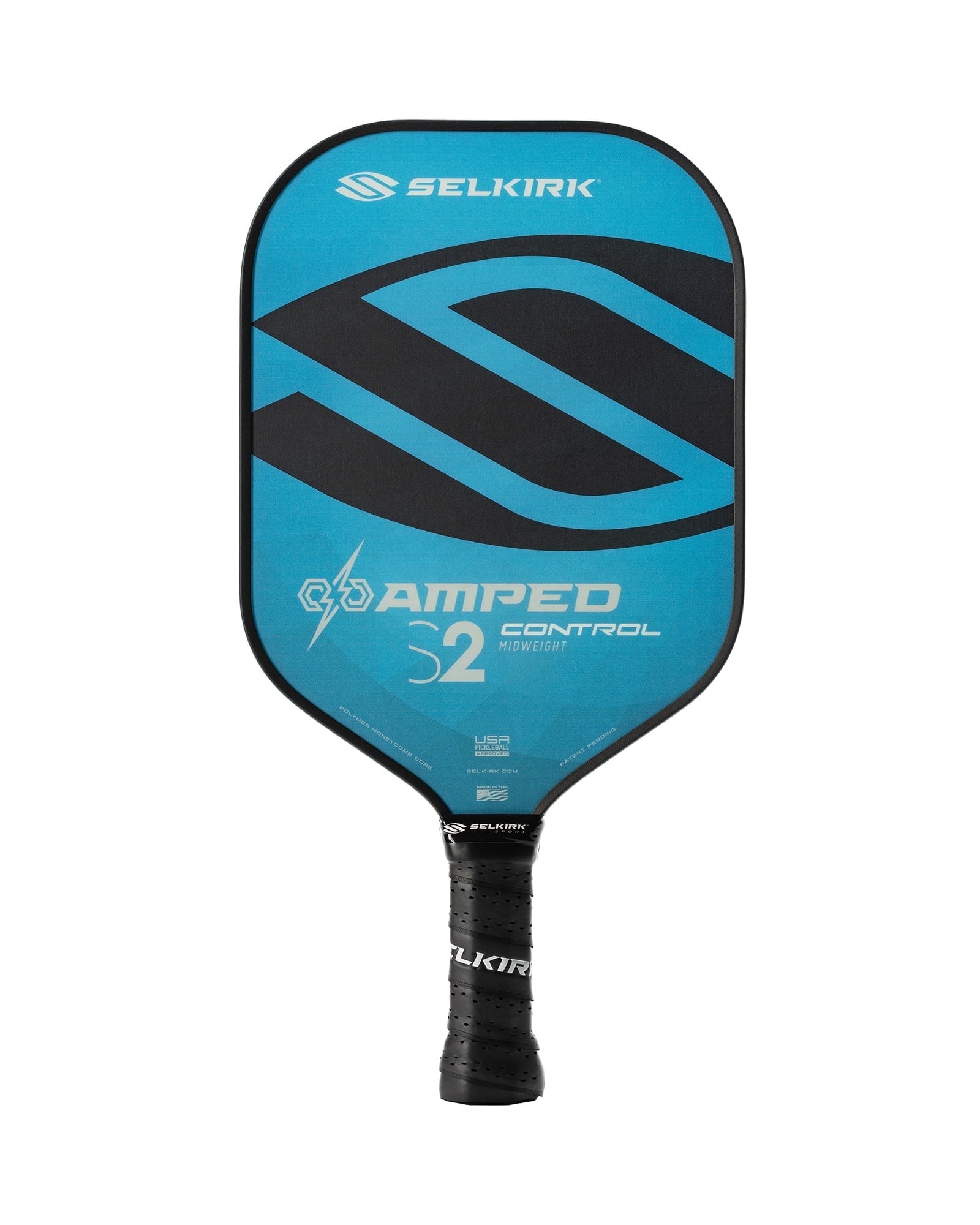 Selkirk Amped Control S2 Pickleball Paddle – Midweight Composite Paddle for Spin & Control – USAPA Approved – for Beginner to Advanced Players, Indoor & Outdoor Use