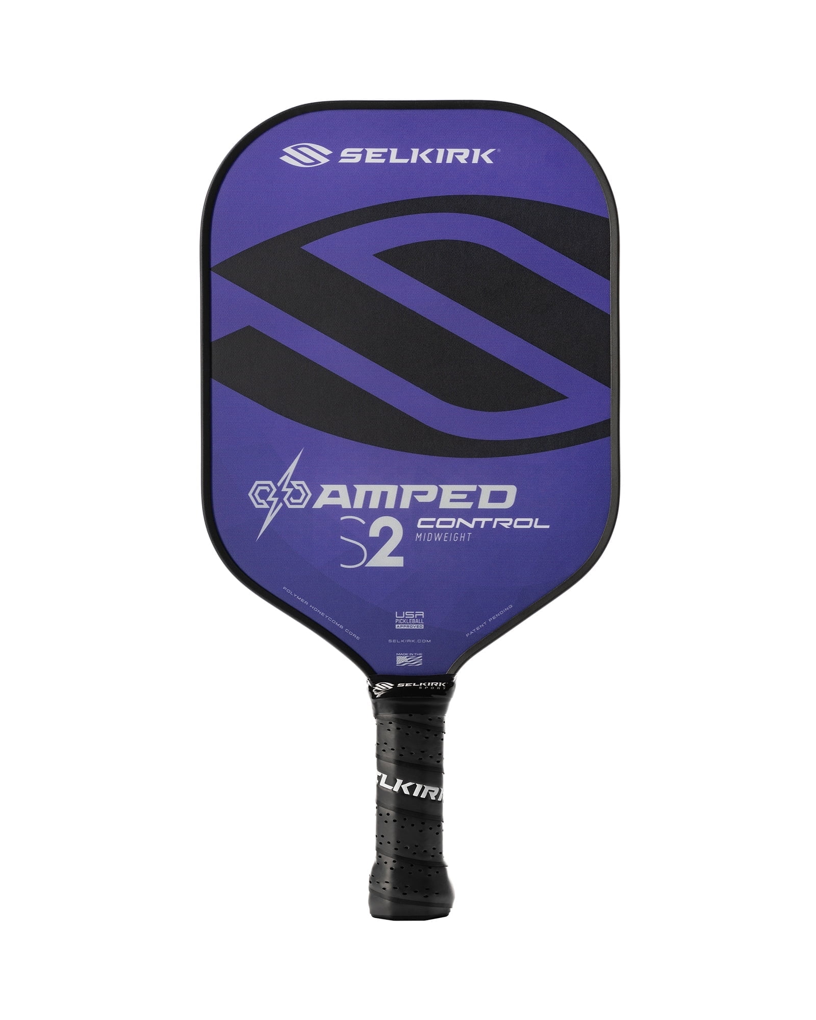 Selkirk Amped Control S2 Pickleball Paddle – Midweight Composite Paddle for Spin & Control – USAPA Approved – for Beginner to Advanced Players, Indoor & Outdoor Use