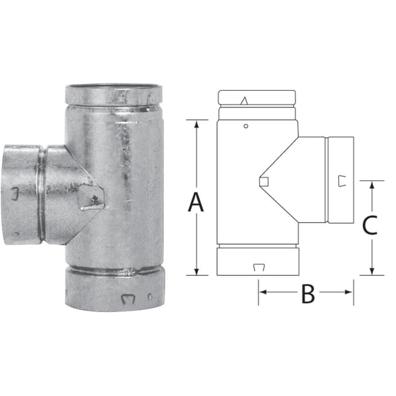 Selkirk Corp 104100 Gas Vent Tee, 4-Inch