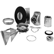 Chimney Ultra-Temp Through-The-Wall Kit - Insulated Stainless Steel - 6 Inch, Silver