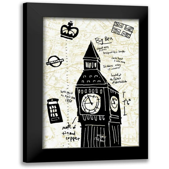 Selkirk, Edward 13x18 Black Modern Framed Museum Art Print Titled - London Gold II