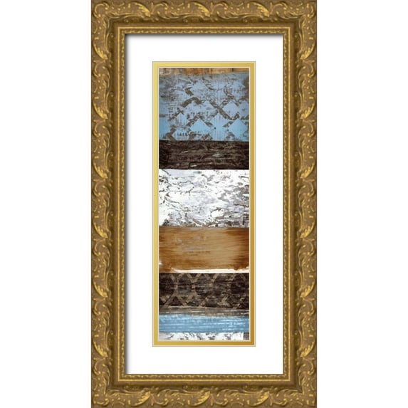 Selkirk, Edward 13x32 Gold Ornate Wood Framed with Double Matting Museum Art Print Titled - Mosaic II